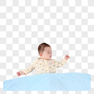 躺在婴儿床上睡觉的宝宝图片