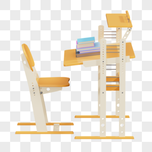 3DC4D立体开学学习课堂文具课桌椅子图片