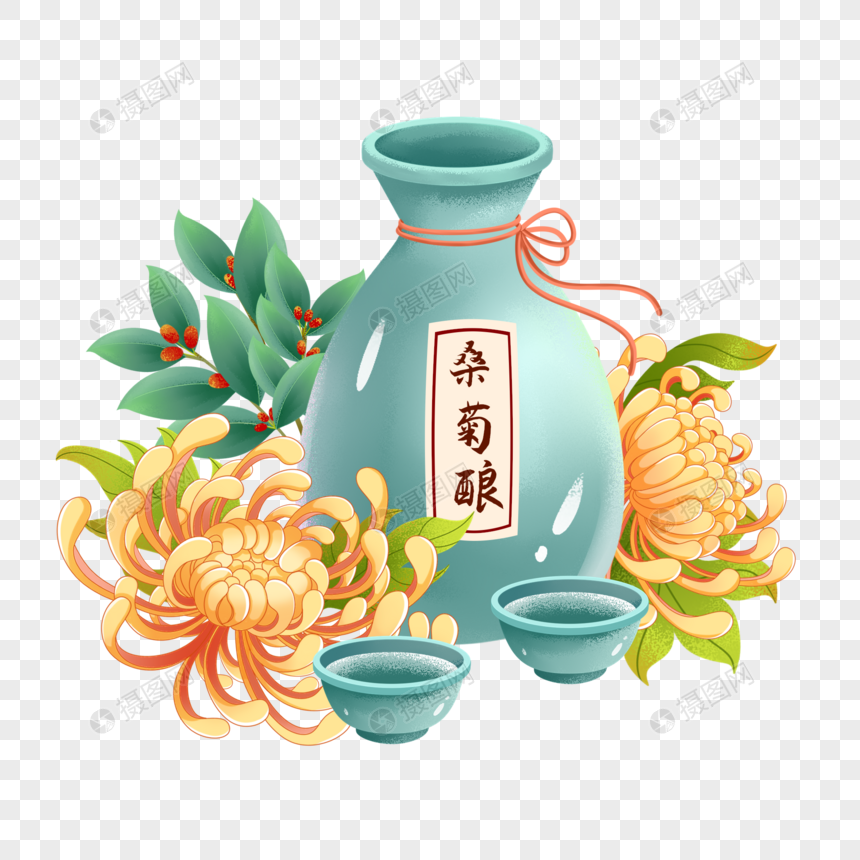 重阳节菊花茱萸美酒图片