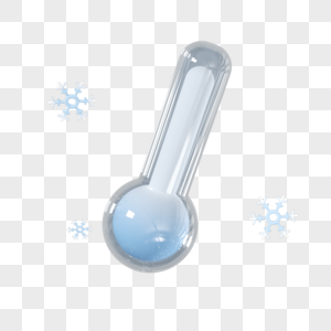 蓝色创意冬季温度计图片