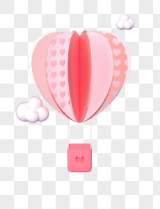 3D爱心热气球图片