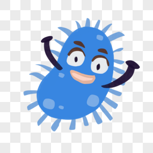 搞怪Q版蓝色病毒预防生病图片