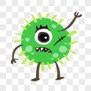 搞怪Q版绿色病毒预防生病图片