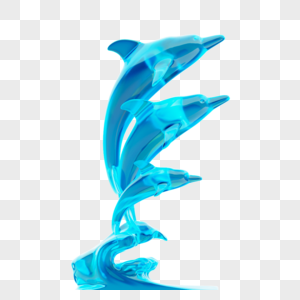 3D国际航海日海洋鱼类船海豚玻璃图片