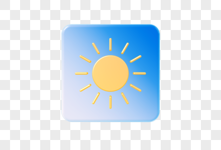 晴朗磨砂玻璃风格天气图标图片素材