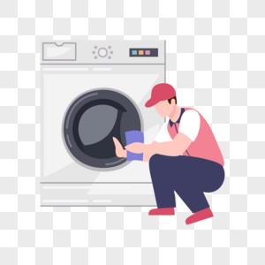 修洗衣机的男孩图片