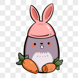 复活节节日装饰卡通兔子彩蛋图片素材