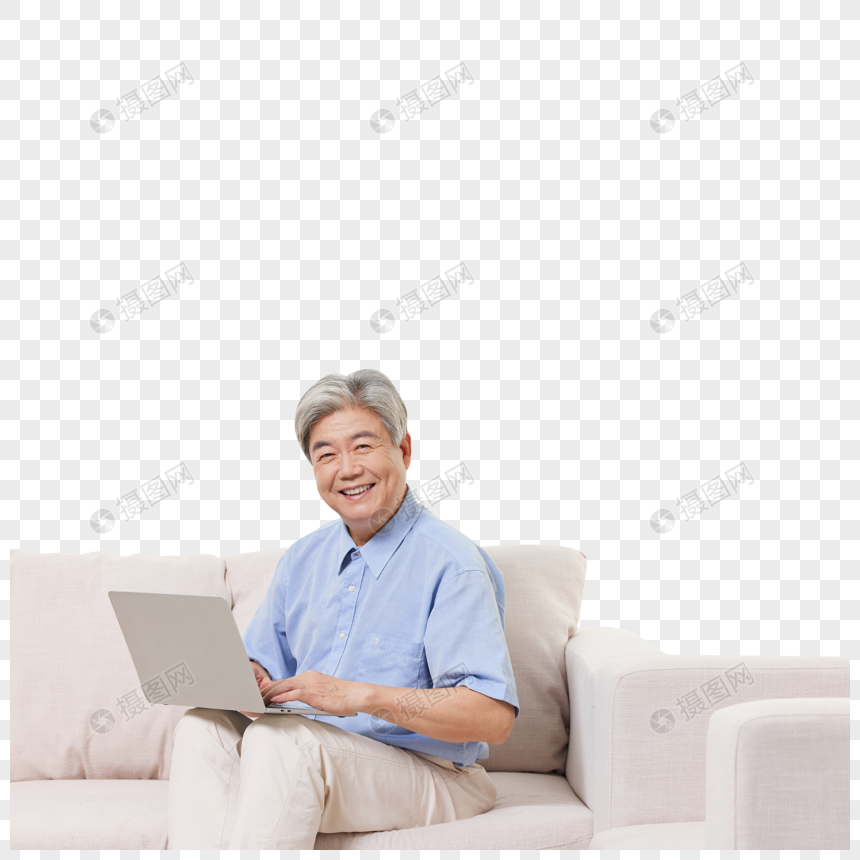 退休老人生活学习使用电脑图片