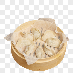 蒸笼里的生水饺图片