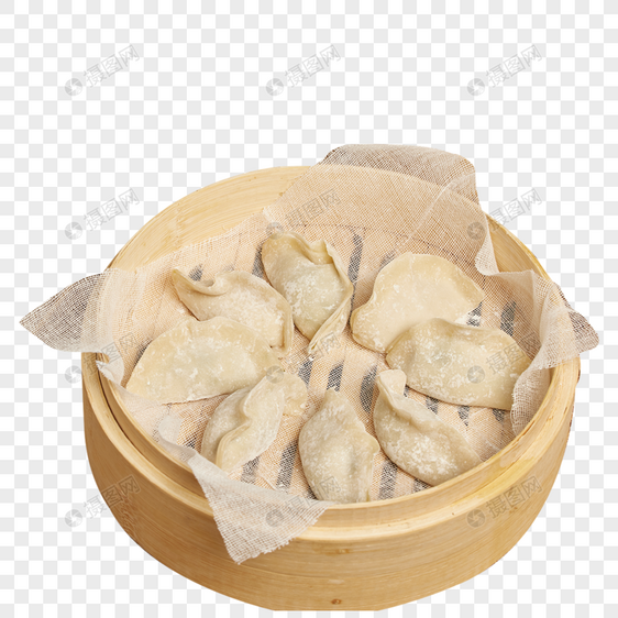 蒸笼里的生水饺图片