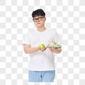 不爱吃水果蔬菜的肥胖男性图片