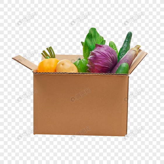 盒子里的水果蔬菜图片