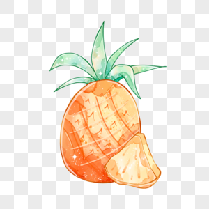 夏季水彩菠萝高清图片