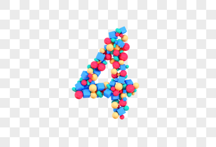 立体彩色膨胀数字高清图片