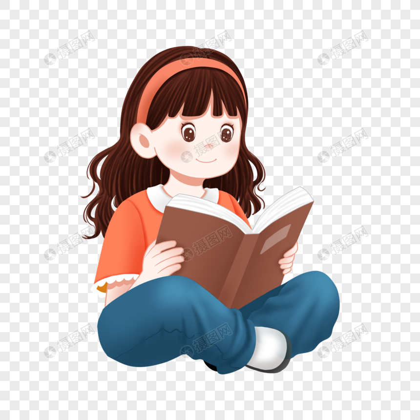 读书的女孩图片