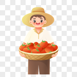 端着西红柿的农民图片