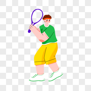 打网球的青年图片