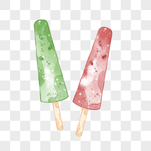 夏天绿豆冰棒和红豆冰棒高清图片