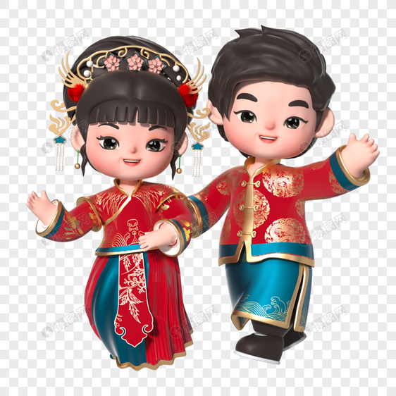 中式婚礼新郎新娘打招呼图片
