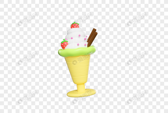 3d气球冰淇淋杯图片