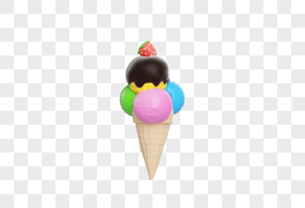 3d气球冰淇淋球图片