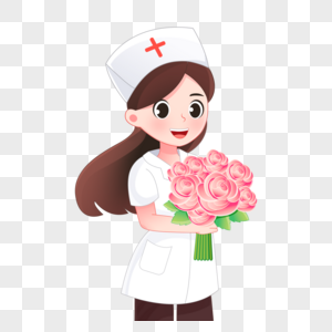 手捧鲜花的护士图片
