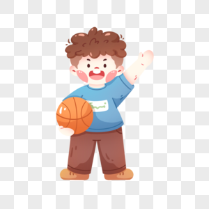 拿着篮球的男孩图片