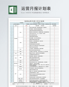 运营月报表计划表图片