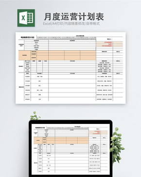 月度运营计划表格图片
