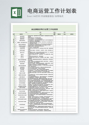 电商运营工作计划表excel文档