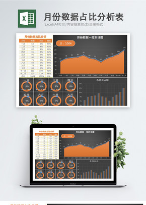 月份数据占比分析表excel文档