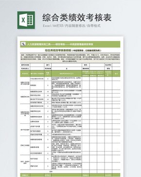 综合类绩效考核表模版图片