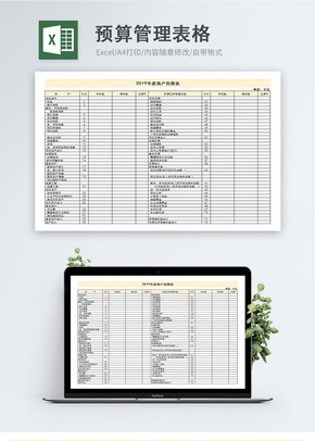 全面预算管理表格大全excel文档