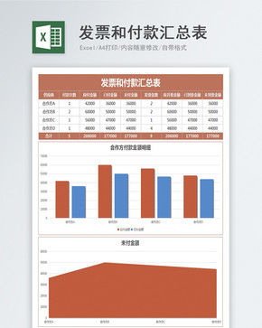 发票和汇款汇总表图片