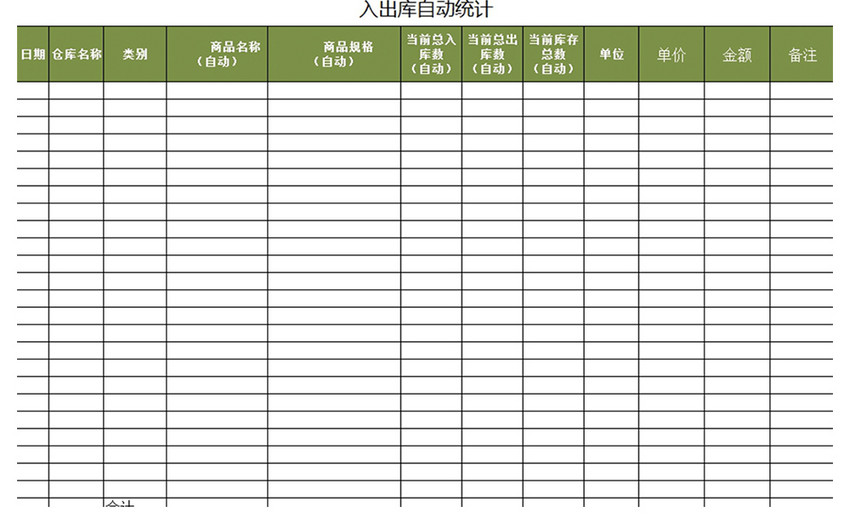 仓库管理的进销存表格_仓库库存管理的进销存表格_仓库进销存表格样式