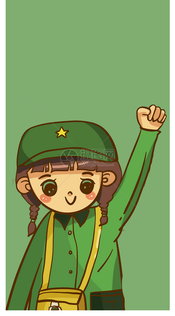 军装小女孩手机壁纸