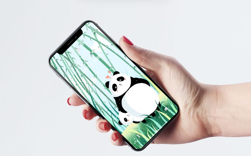 可爱熊猫父子手机壁纸