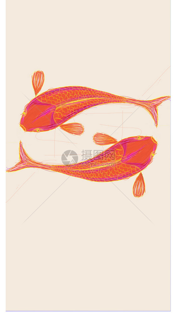 红鲤鱼手机壁纸