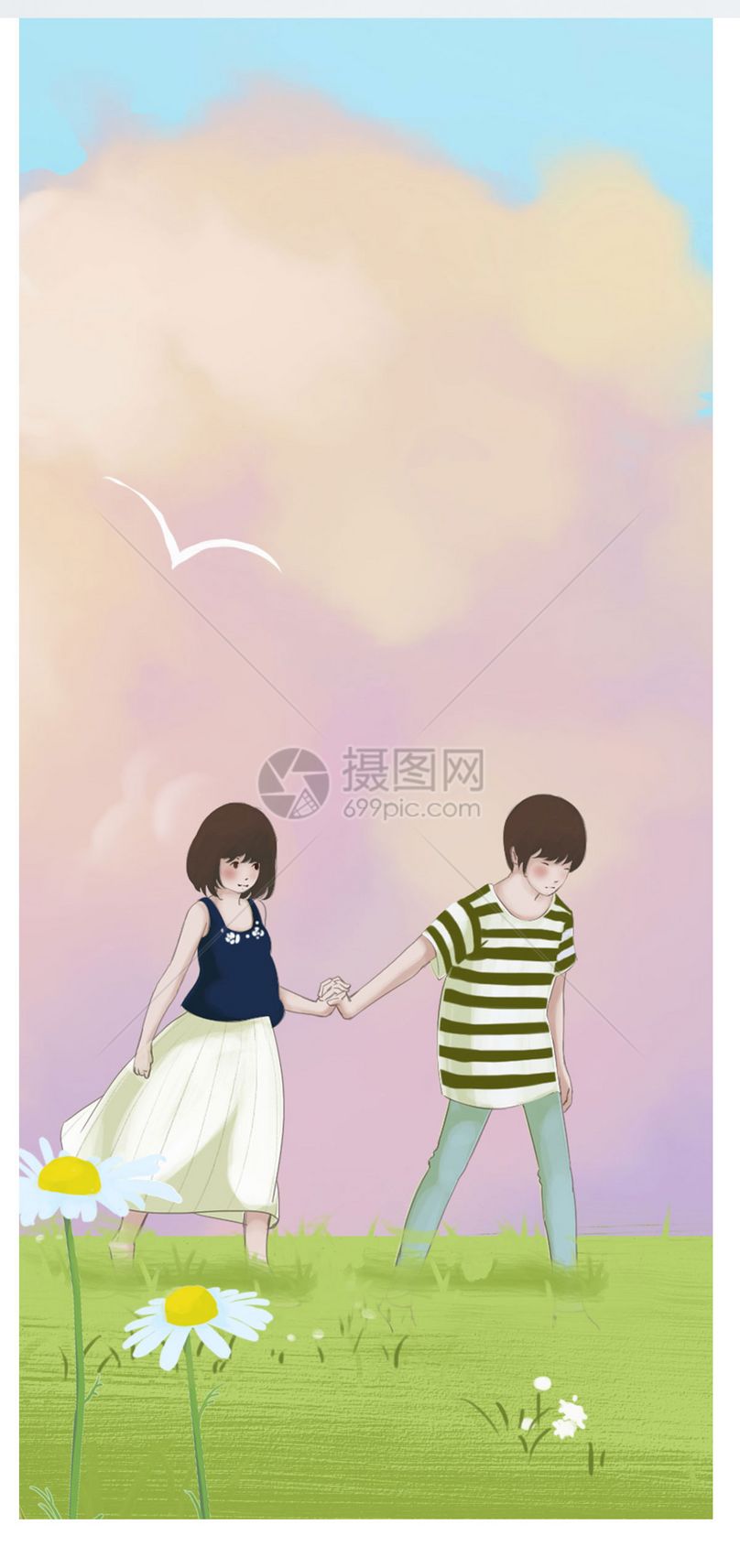 卡通情侣手机壁纸