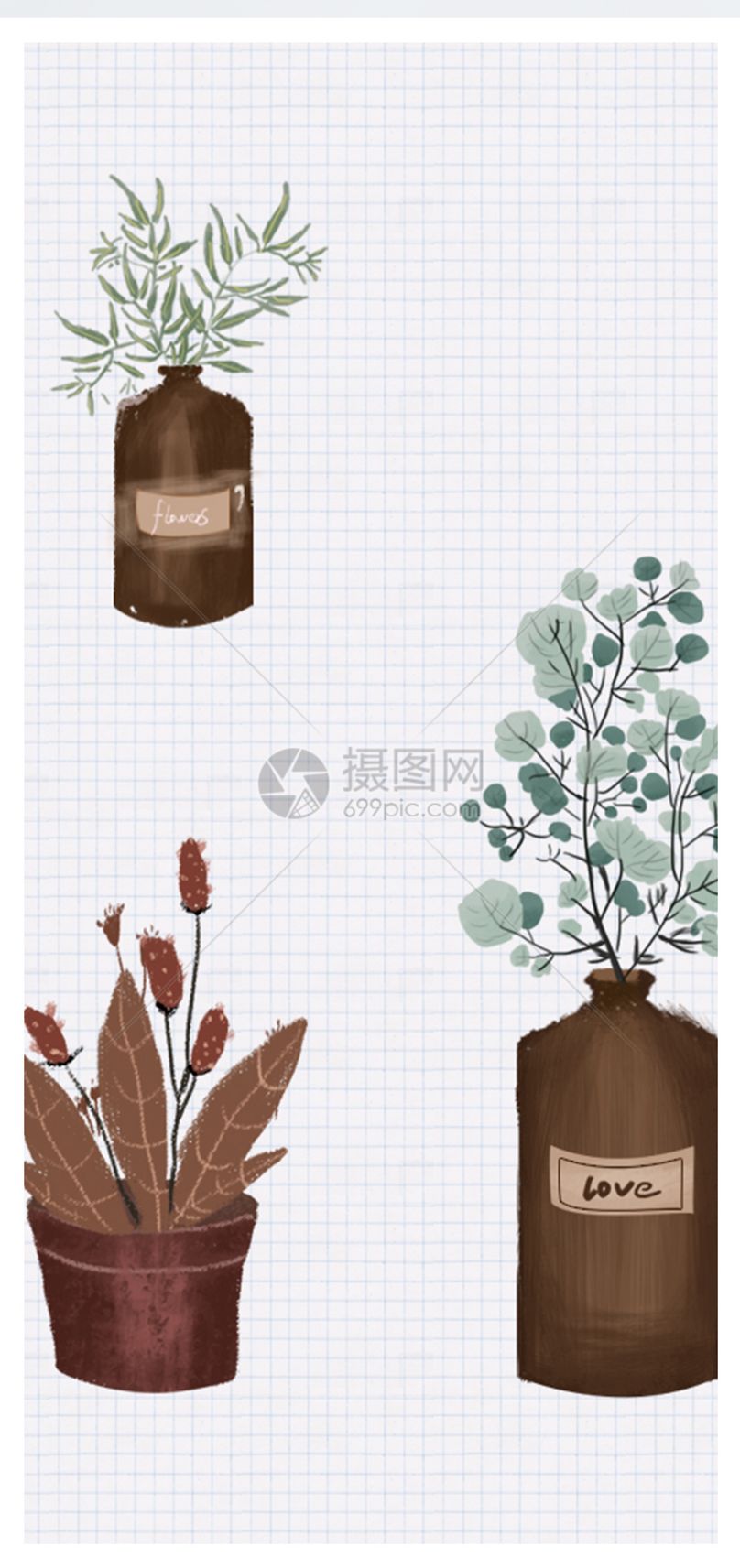 ins风植物盆栽手机壁纸