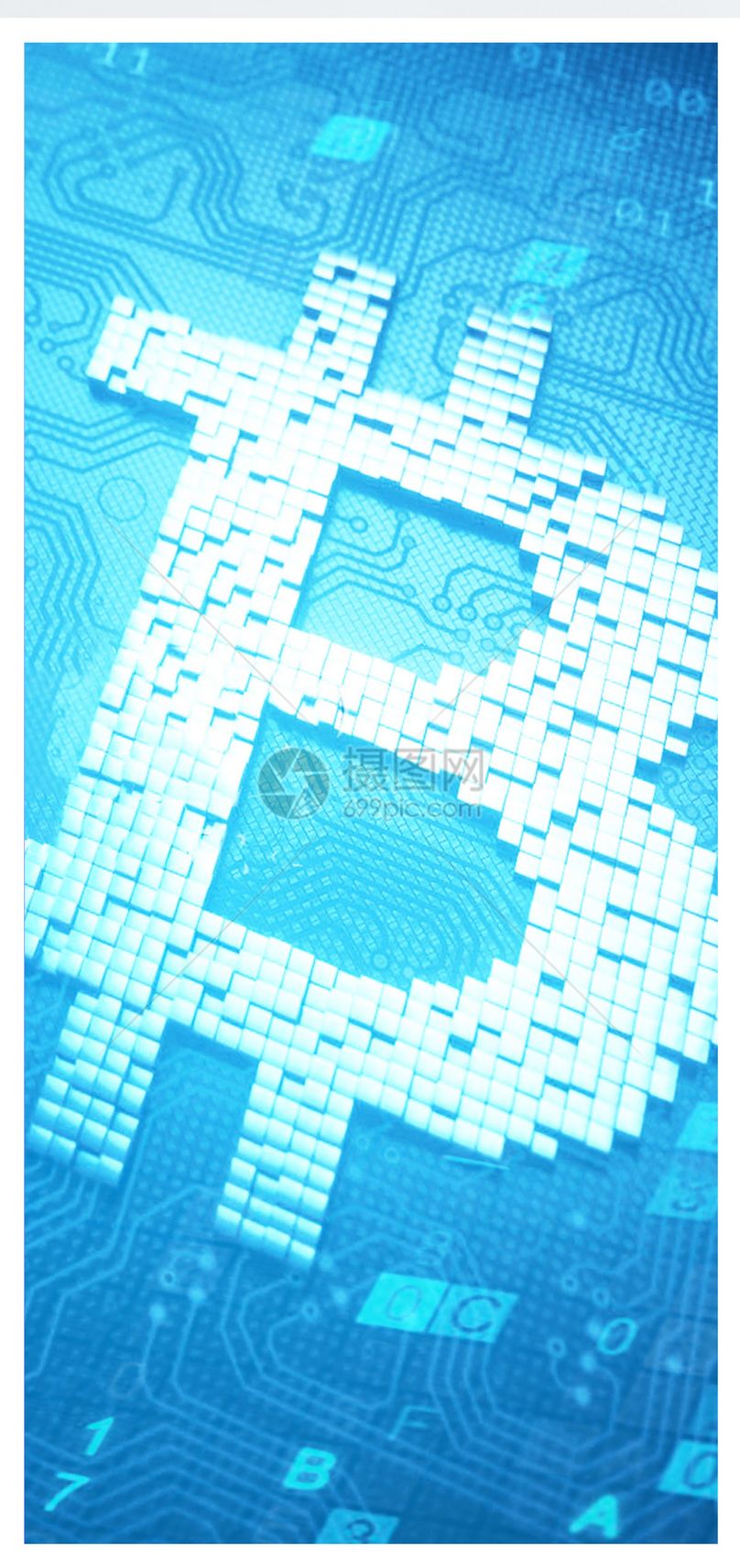 芯片上的比特币手机壁纸图片素材_免费下载400482261