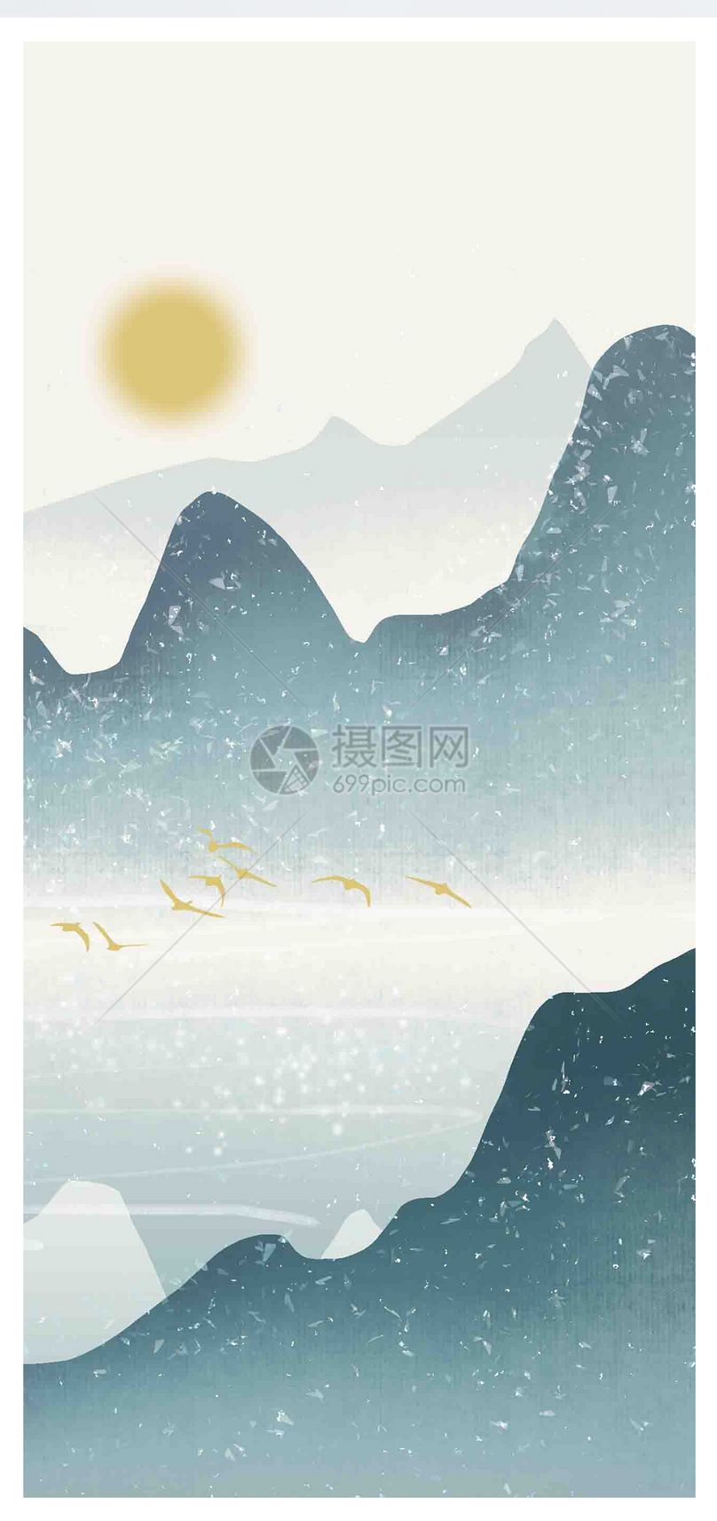 水墨山水画手机壁纸图片素材_免费下载400570178_jpg