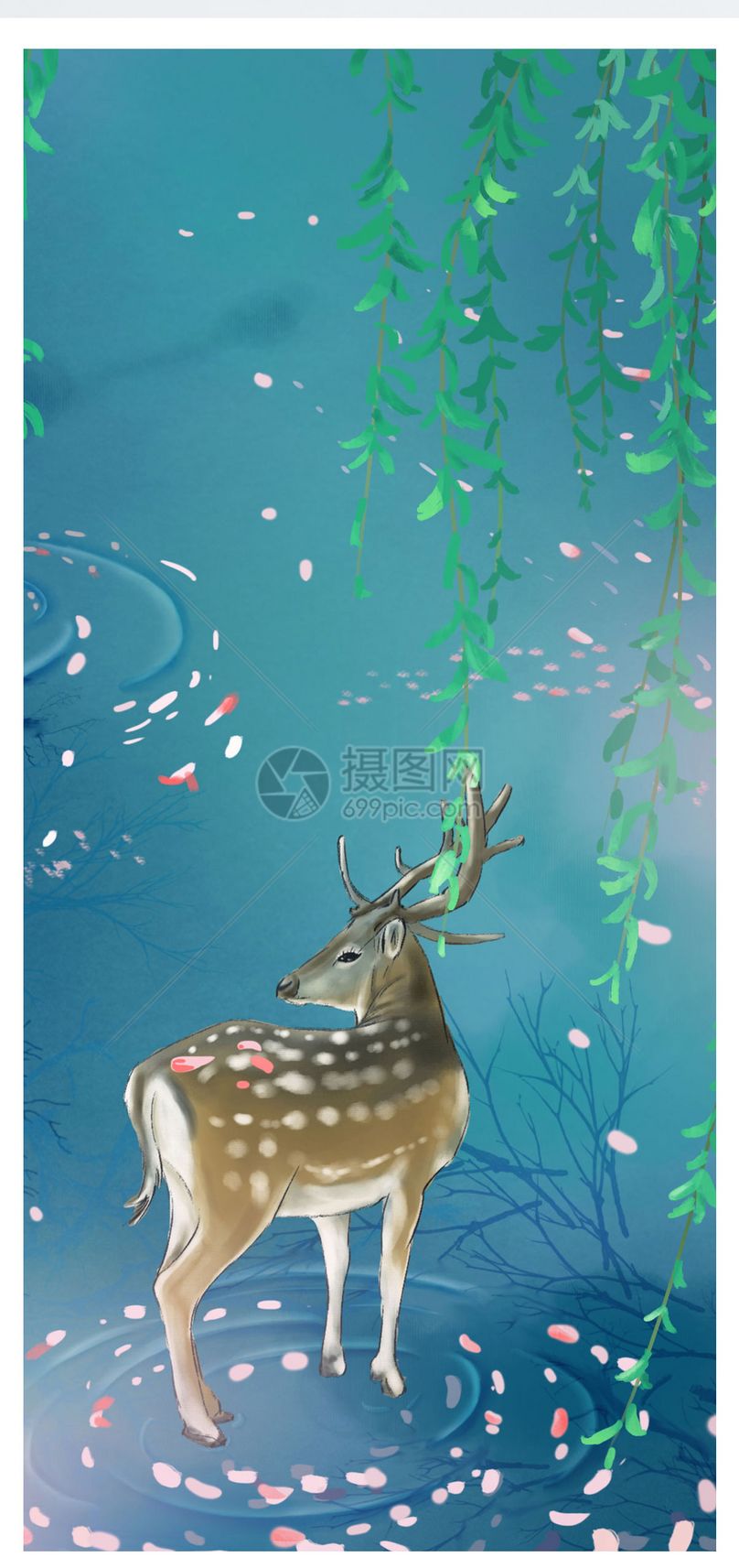 卡通小鹿手机壁纸