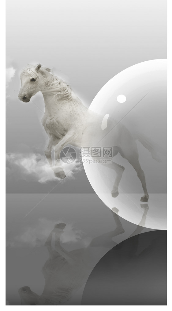创意白马手机壁纸