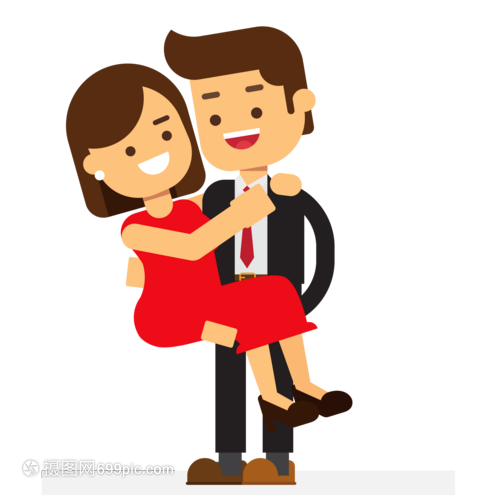 公主抱约会的小情侣