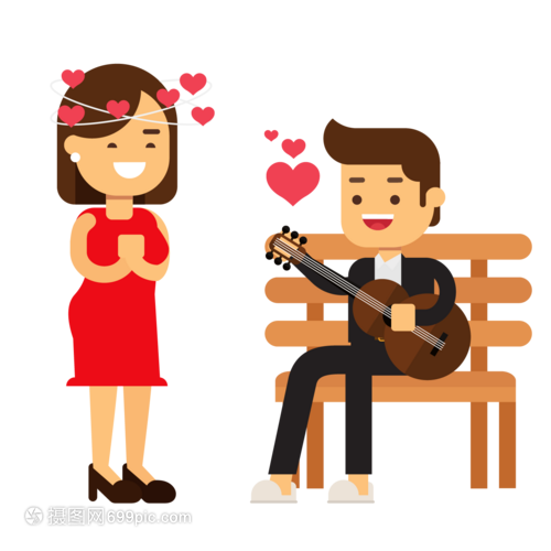 唱情歌甜蜜约会的小情侣