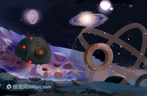 流浪地球科幻电影插画