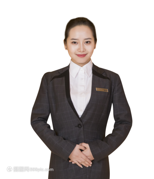 女服务员微笑服务