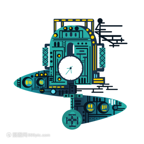 科幻战舰类型玩具挂钟