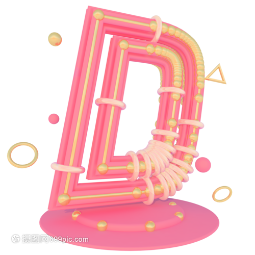 立体柔色粉色英文字母舞台